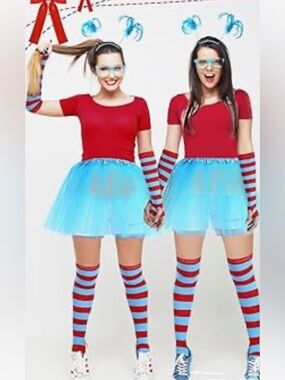 Girls 12 Blue Tulle Skirt Costume Set - Kids Dress-Up